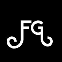 diseño de logotipo de letra fg sobre fondo negro. concepto de logotipo de letra de iniciales creativas fg. diseño de letras fg. fg diseño de letras blancas sobre fondo negro. fg, logotipo de fg vector