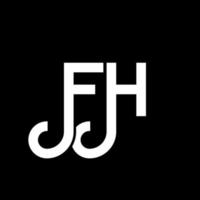 diseño del logotipo de la letra fh sobre fondo negro. concepto de logotipo de letra de iniciales creativas fh. diseño de letra fh. fh diseño de letras blancas sobre fondo negro. fh, logotipo de fh vector