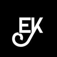 diseño del logotipo de la letra ek sobre fondo negro. ek creative iniciales carta logo concepto. diseño de letras ek. ek diseño de letras blancas sobre fondo negro. logotipo de ek, ek vector