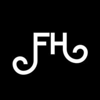 FH letter logo design on black background. FH creative initials letter logo concept. fh letter design. FH white letter design on black background. F H, f h logo vector