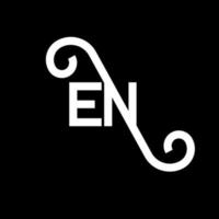 EN letter logo design on black background. EN creative initials letter logo concept. en letter design. EN white letter design on black background. E N, e n logo vector