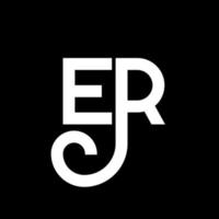 ER letter logo design on black background. ER creative initials letter logo concept. er letter design. ER white letter design on black background. E R, e r logo vector