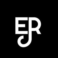 ER letter logo design on black background. ER creative initials letter logo concept. er letter design. ER white letter design on black background. E R, e r logo vector