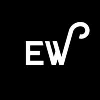 diseño de logotipo de letra ew sobre fondo negro. Nuevo concepto de logotipo de letra de iniciales creativas. Nuevo diseño de letras. Nuevo diseño de letras blancas sobre fondo negro. nuevo, nuevo logotipo vector