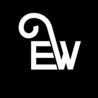 diseño de logotipo de letra ew sobre fondo negro. Nuevo concepto de logotipo de letra de iniciales creativas. Nuevo diseño de letras. Nuevo diseño de letras blancas sobre fondo negro. nuevo, nuevo logotipo vector