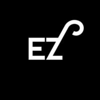 EZ letter logo design on black background. EZ creative initials letter logo concept. ez letter design. EZ white letter design on black background. E Z, e z logo vector