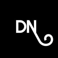 diseño del logotipo de la letra dn sobre fondo negro. concepto de logotipo de letra de iniciales creativas dn. diseño de letra dn. dn diseño de letras blancas sobre fondo negro. logotipo de dn, dn vector