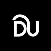 DU letter logo design on black background. DU creative initials letter logo concept. du letter design. DU white letter design on black background. D U, d u logo vector