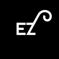 EZ letter logo design on black background. EZ creative initials letter logo concept. ez letter design. EZ white letter design on black background. E Z, e z logo vector