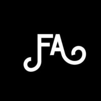 FA letter logo design on black background. FA creative initials letter logo concept. fa letter design. FA white letter design on black background. F A, f a logo vector