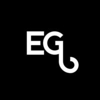 EG letter logo design on black background. EG creative initials letter logo concept. eg letter design. EG white letter design on black background. E G, e g logo vector