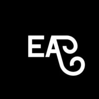 diseño del logotipo de la letra ea sobre fondo negro. concepto de logotipo de letra de iniciales creativas ea. diseño de letra ea. ea diseño de letra blanca sobre fondo negro. ea, logotipo de ea vector