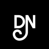 diseño del logotipo de la letra dn sobre fondo negro. concepto de logotipo de letra de iniciales creativas dn. diseño de letra dn. dn diseño de letras blancas sobre fondo negro. logotipo de dn, dn vector