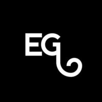 EG letter logo design on black background. EG creative initials letter logo concept. eg letter design. EG white letter design on black background. E G, e g logo vector