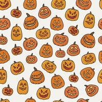 cute seamless pattern with Halloween pumpkins on white background. Good for packaging, wrapping paper, textile prints, wallpaper, scrapbooking, etc. EPS 10 vector