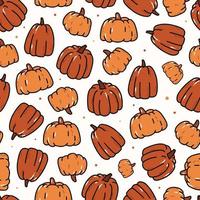 seamless pattern with hand drawn pumpkins for wrapping paper, textile and fabric prints, digital paper, kitchenware, harvest, thanksgiving and halloween decor. EPS 10 vector
