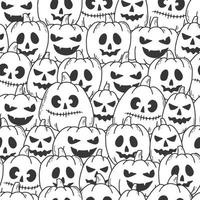 Halloween seamless pattern with hand drawn pumpkins. Good for textile prints, wrapping paper, wallpaper, scrapbooking, coloring pages, etc. EPS 10 vector