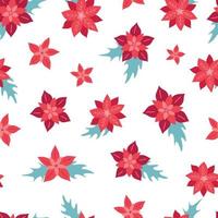 seamless pattern with christmas flowers and leaves for prints, wallpaper, backgrounds, wrapping paper, scrapbooking, stationary, sublimation, etc. EPS 10