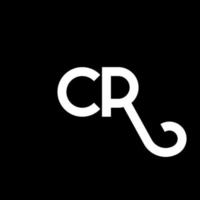 CR letter logo design on black background. CR creative initials letter logo concept. cr letter design. CR white letter design on black background. C R, c r logo vector