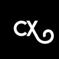 diseño del logotipo de la letra cx sobre fondo negro. concepto de logotipo de letra de iniciales creativas cx. diseño de letras cx. cx diseño de letras blancas sobre fondo negro. cx, logotipo de cx vector