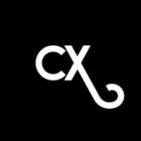 CX letter logo design on black background. CX creative initials letter logo concept. cx letter design. CX white letter design on black background. C X, c x logo vector