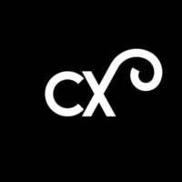 CX letter logo design on black background. CX creative initials letter logo concept. cx letter design. CX white letter design on black background. C X, c x logo vector