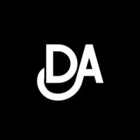 DA letter logo design on black background. DA creative initials letter logo concept. da letter design. DA white letter design on black background. D A, d a logo vector