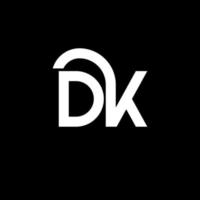 diseño del logotipo de la letra dk sobre fondo negro. concepto de logotipo de letra de iniciales creativas dk. diseño de letras dk. dk diseño de letras blancas sobre fondo negro. logotipo de dk, dk vector