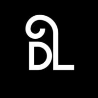 diseño de logotipo de letra dl sobre fondo negro. concepto de logotipo de letra de iniciales creativas dl. diseño de letra DL. dl diseño de letras blancas sobre fondo negro. dl, logotipo de dl vector