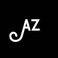 AZ letter logo design on black background. AZ creative initials letter logo concept. az letter design. AZ white letter design on black background. A Z, a z logo vector