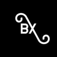 diseño de logotipo de letra bx sobre fondo negro. concepto de logotipo de letra de iniciales creativas bx. diseño de letras bx. bx diseño de letras blancas sobre fondo negro. bx, logotipo de bx vector