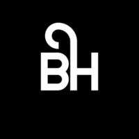 diseño de logotipo de letra bh sobre fondo negro. concepto de logotipo de letra de iniciales creativas bh. diseño de letra bh. bh diseño de letras blancas sobre fondo negro. bh bh logotipo vector