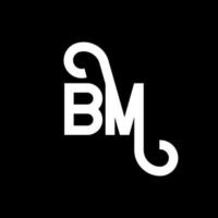 diseño de logotipo de letra bm sobre fondo negro. concepto de logotipo de letra de iniciales creativas bm. diseño de letras bm. diseño de letra bm blanco sobre fondo negro. bm, logotipo de bm vector