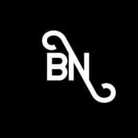 diseño de logotipo de letra bn sobre fondo negro. concepto de logotipo de letra de iniciales creativas bn. diseño de letras bn. bn diseño de letras blancas sobre fondo negro. bn, logotipo de bn vector