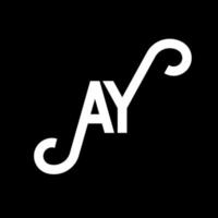 AY letter logo design on black background. AY creative initials letter logo concept. ay letter design. AY white letter design on black background. A Y, a y logo vector