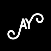 AY letter logo design on black background. AY creative initials letter logo concept. ay letter design. AY white letter design on black background. A Y, a y logo vector