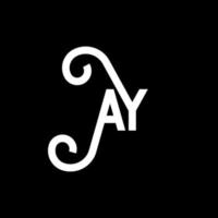 AY letter logo design on black background. AY creative initials letter logo concept. ay letter design. AY white letter design on black background. A Y, a y logo vector