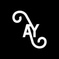 AY letter logo design on black background. AY creative initials letter logo concept. ay letter design. AY white letter design on black background. A Y, a y logo vector