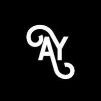 AY letter logo design on black background. AY creative initials letter logo concept. ay letter design. AY white letter design on black background. A Y, a y logo vector