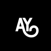 AY letter logo design on black background. AY creative initials letter logo concept. ay letter design. AY white letter design on black background. A Y, a y logo vector