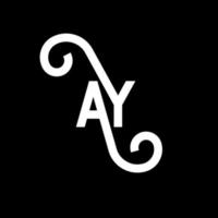 AY letter logo design on black background. AY creative initials letter logo concept. ay letter design. AY white letter design on black background. A Y, a y logo vector