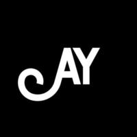 AY letter logo design on black background. AY creative initials letter logo concept. ay letter design. AY white letter design on black background. A Y, a y logo vector