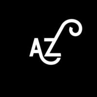 diseño de logotipo de letra az sobre fondo negro. concepto de logotipo de letra de iniciales creativas az. diseño de letras az. az diseño de letras blancas sobre fondo negro. az, az logotipo vector