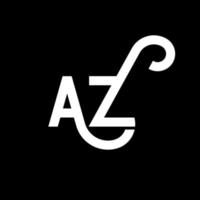 diseño de logotipo de letra az sobre fondo negro. concepto de logotipo de letra de iniciales creativas az. diseño de letras az. az diseño de letras blancas sobre fondo negro. az, az logotipo vector