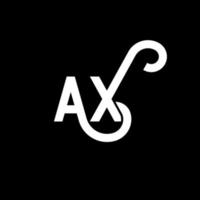 AX letter logo design on black background. AX creative initials letter logo concept. ax letter design. AX white letter design on black background. A X, a x logo vector