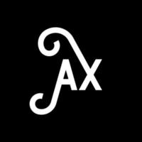 AX letter logo design on black background. AX creative initials letter logo concept. ax letter design. AX white letter design on black background. A X, a x logo vector