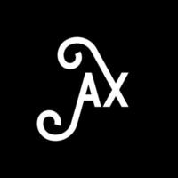 AX letter logo design on black background. AX creative initials letter logo concept. ax letter design. AX white letter design on black background. A X, a x logo vector