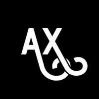 AX letter logo design on black background. AX creative initials letter logo concept. ax letter design. AX white letter design on black background. A X, a x logo vector