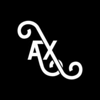 AX letter logo design on black background. AX creative initials letter logo concept. ax letter design. AX white letter design on black background. A X, a x logo vector