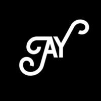 AY letter logo design on black background. AY creative initials letter logo concept. ay letter design. AY white letter design on black background. A Y, a y logo vector